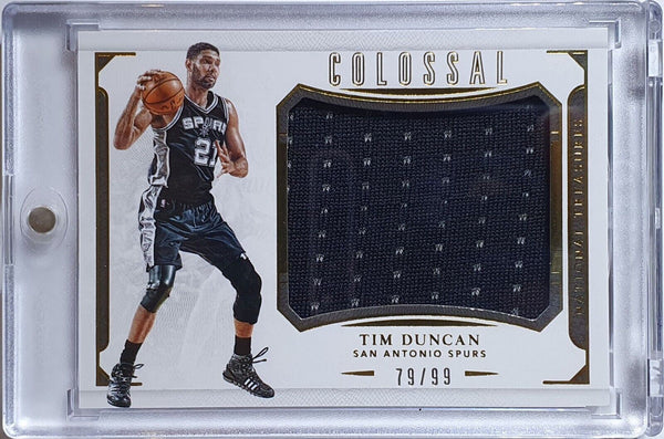 2015 National Treasures Tim Duncan #PATCH /99 Game Worn Jumbo Jersey - Rare