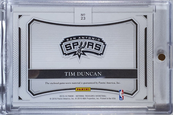 2015 National Treasures Tim Duncan #PATCH /99 Game Worn Jumbo Jersey - Rare