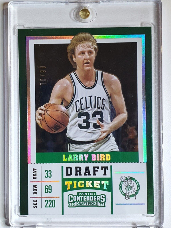 2017 Contenders Draft Picks Larry Bird #35 GREEN Prizm /99 - Ready to Grade