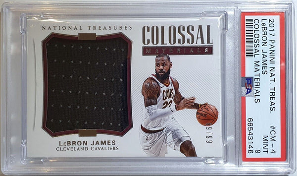 2017 Panini National Treasures LeBron James #PATCH /99 Jumbo Jersey - PSA 9