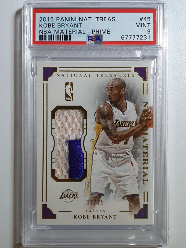 2015 National Treasures Kobe Bryant #PATCH PRIME /25 Jersey - PSA 9 (POP 2)