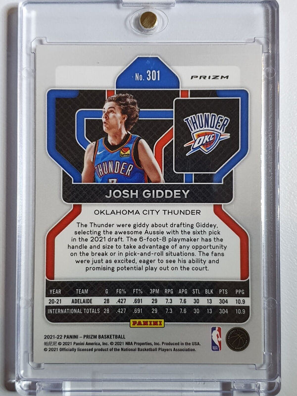 2021 Panini Prizm Josh Giddey Rookie #301 RED WHITE BLUE Holo