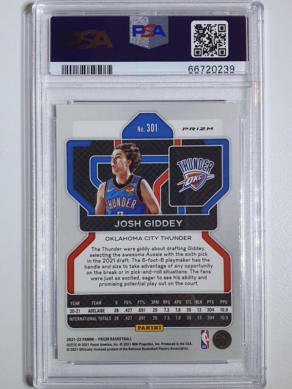 2021 Panini Prizm Josh Giddey Rookie #301 PURPLE WAVE RC - PSA 9 (POP 8)