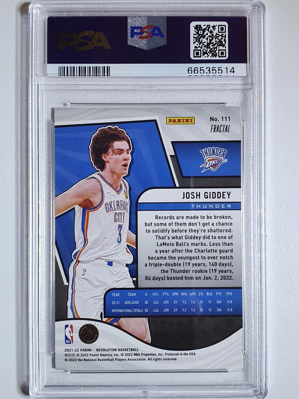 2021 Revolution Josh Giddey Rookie #111 FRACTAL HOLO RC - PSA 10 (POP 9)