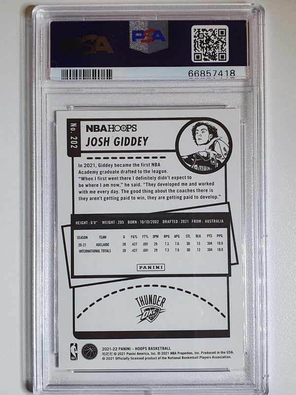 2021 NBA Hoops Josh Giddey Rookie #202 RC - PSA 9 (LOW POP)