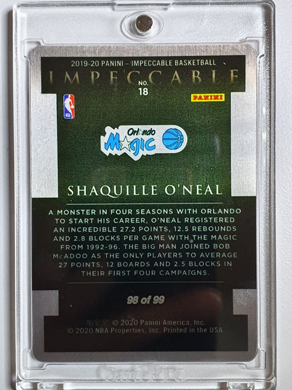 2019 Panini Impeccable Shaquille O'Neal STAINLESS STARS /99 - Ready for Grading