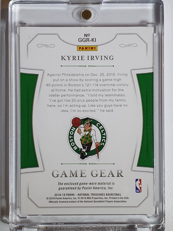 2018 National Treasures Kyrie Irving #PATCH /99 Game Worn Jersey - Rare