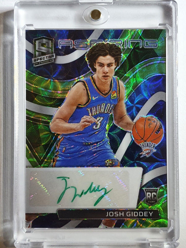 2021 Spectra Josh Giddey Rookie AUTO NEON GREEN /50 Holo RC - Rare