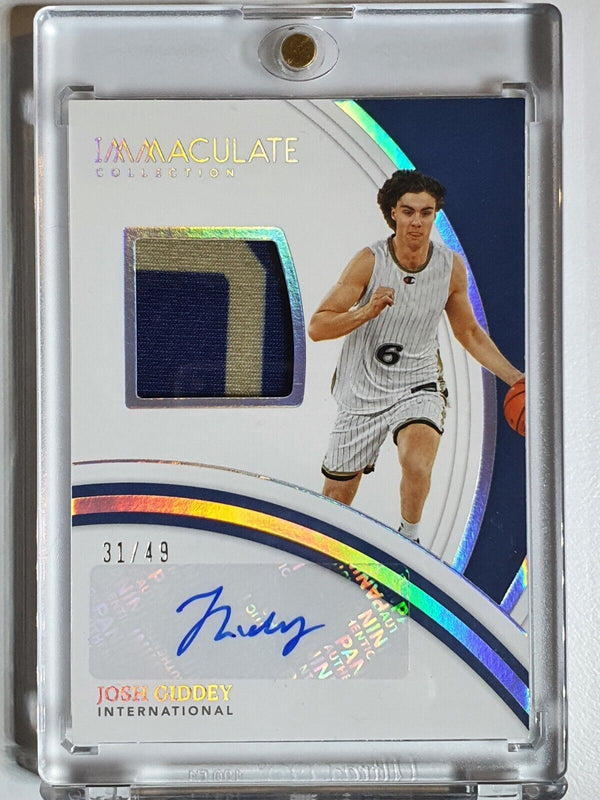 2021 Immaculate Josh Giddey Rookie #PATCH AUTO /49 Collegiate - Very Rare