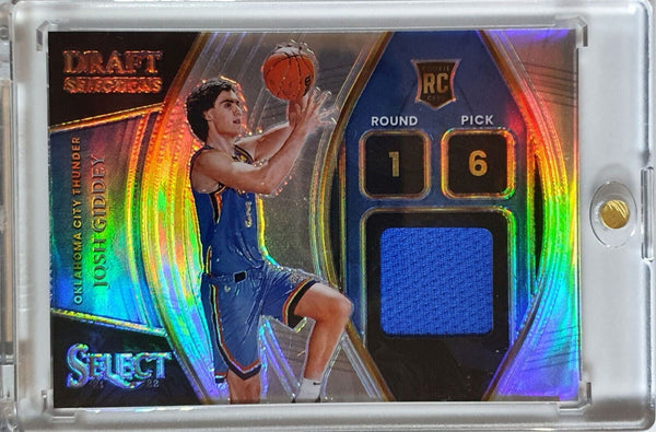 2021 Panini Select Josh Giddey Rookie #PATCH SILVER Holo Jersey RC - Rare