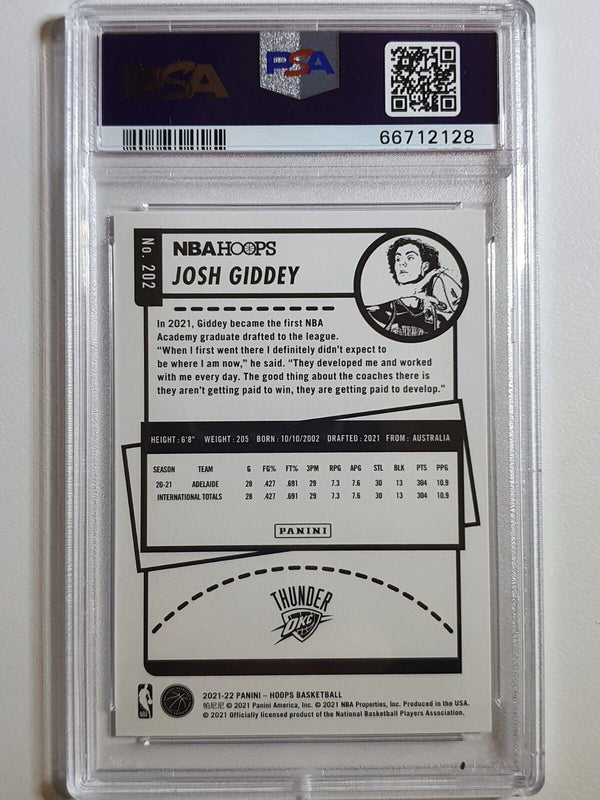 2021 NBA Hoops Josh Giddey Rookie #202 WINTER Edition - PSA 9 (POP 11)