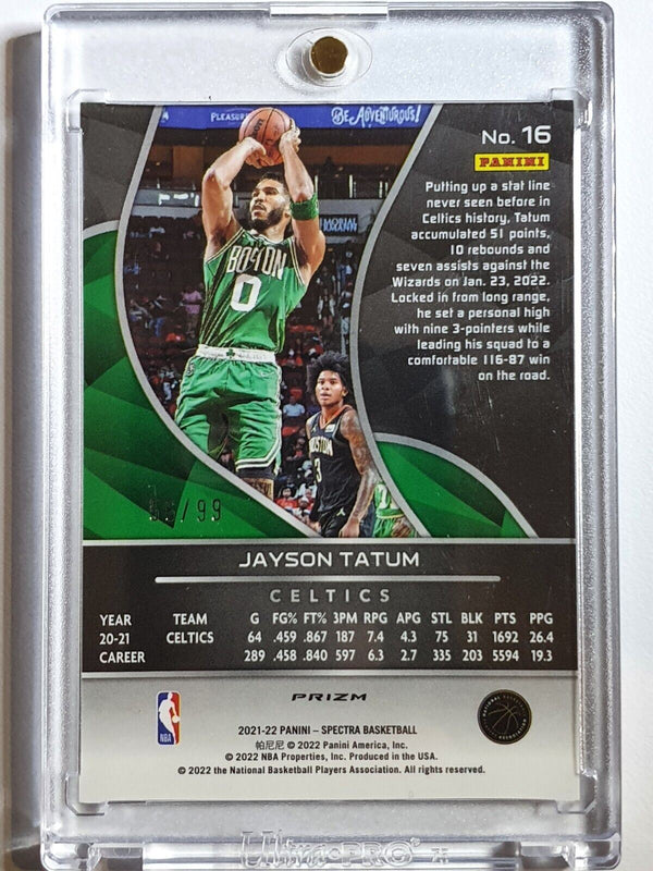 2021 Panini Spectra Jayson Tatum #16 CELESTIAL Prizm /99 - Ready to Grade