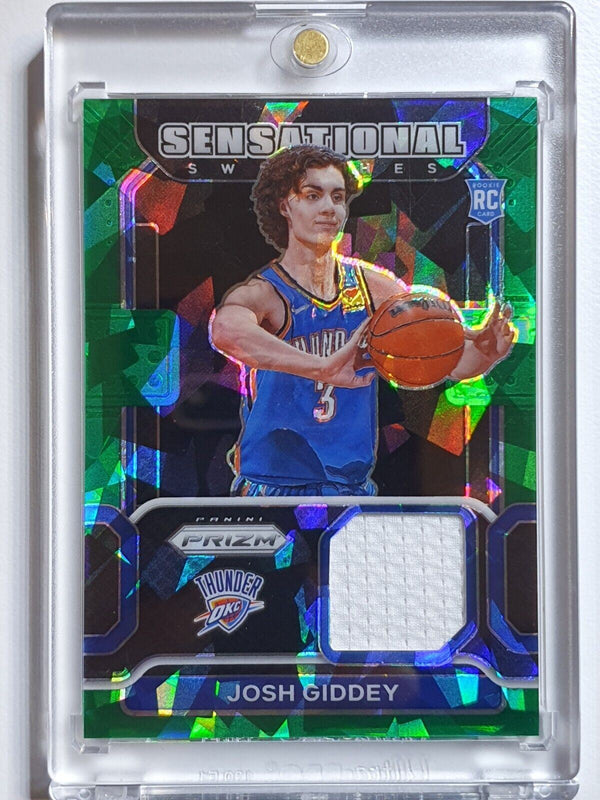 2021 Prizm Josh Giddey Rookie #PATCH GREEN CRACKED ICE /21 Sensational Swatches