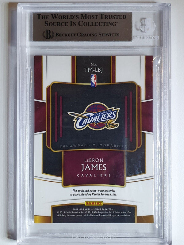 2018 Panini Select Lebron James #PATCH Game Worn Jersey - BGS 9 (POP 2)