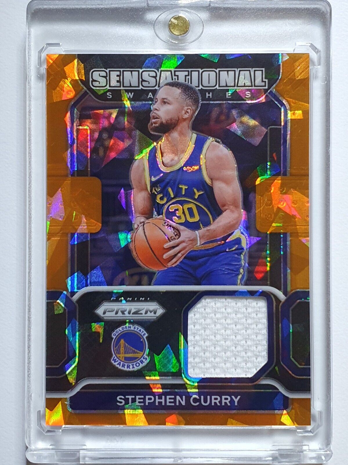 2021-22 Prizm Basketball Sensational Game Worn Swatches outlet #SW-SCY Stephen Curry