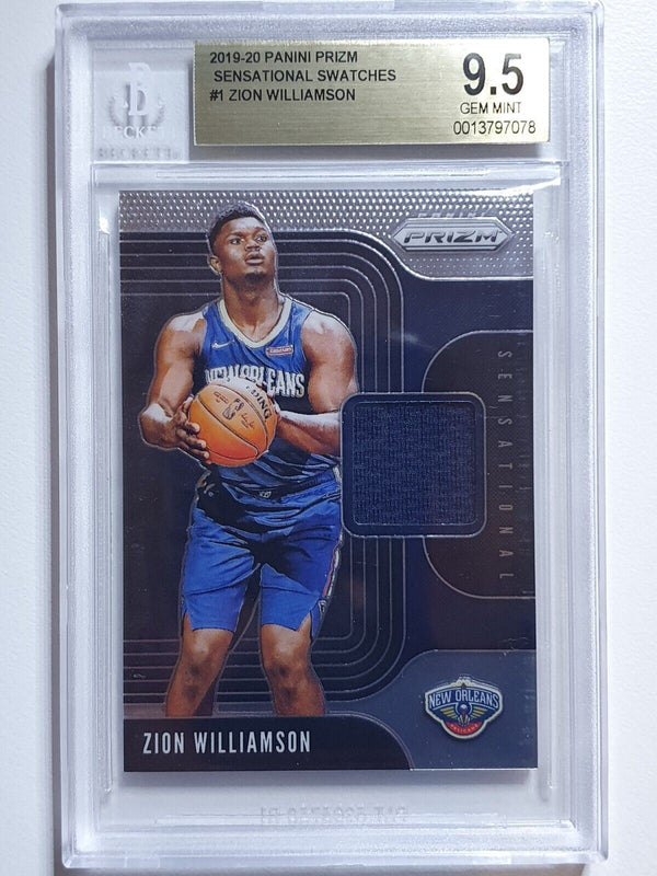 2019 Prizm Zion Williamson Rookie #PATCH Sensational Swatches Jersey - BGS 9.5