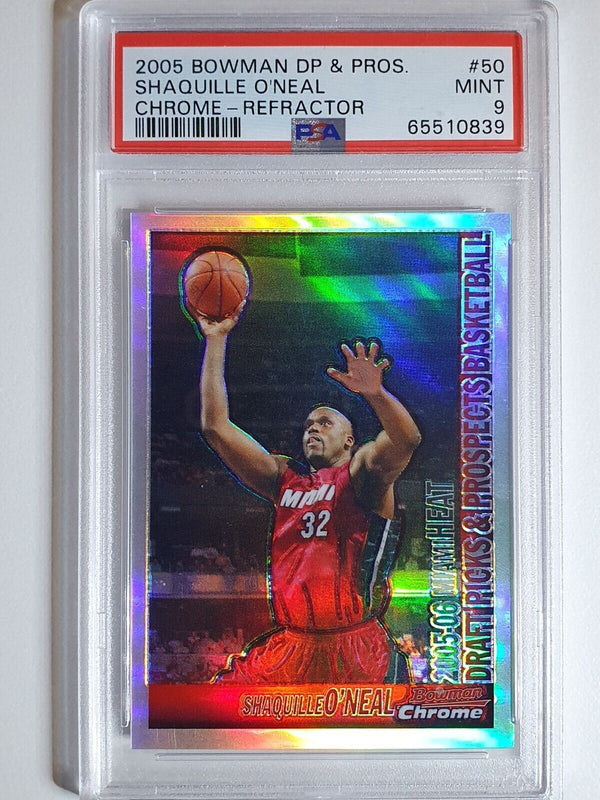 2005 Bowman DP & Pros Shaquille O'Neal #50 CHROME REFRACTOR - PSA 9 (POP 4)