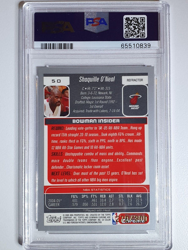 2005 Bowman DP & Pros Shaquille O'Neal #50 CHROME REFRACTOR - PSA 9 (POP 4)