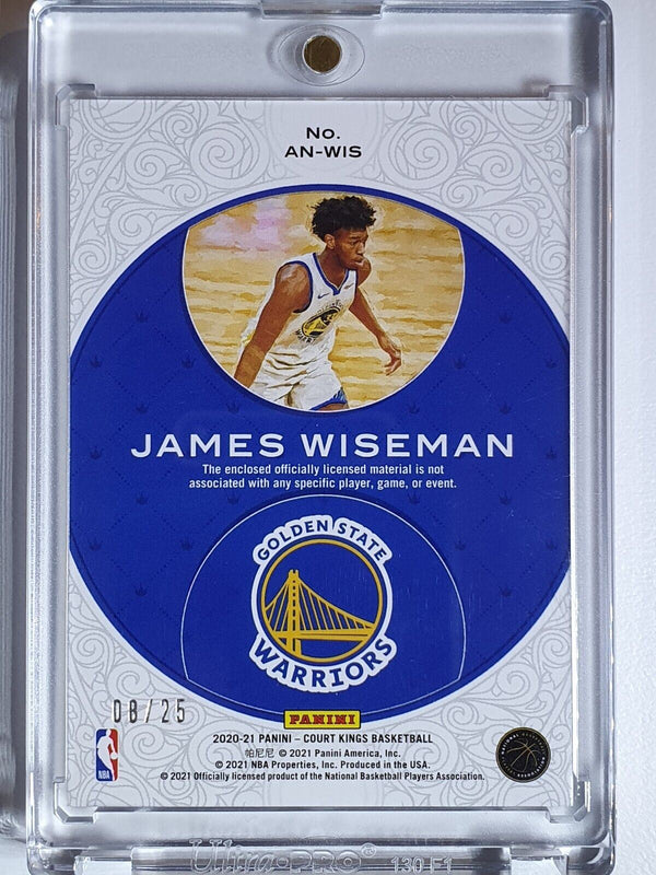 2020 Court Kings James Wiseman Rookie #PATCH /25 PRIME Jersey - Rare