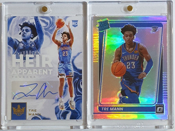 2021 Tre Mann Rookie Court Kings Auto + Optic Silver Holo RCs - OKC Thunder