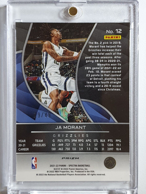 2021 Panini Spectra Ja Morant #12 INTERSTELLAR /49 Prizm - Ready to Grade