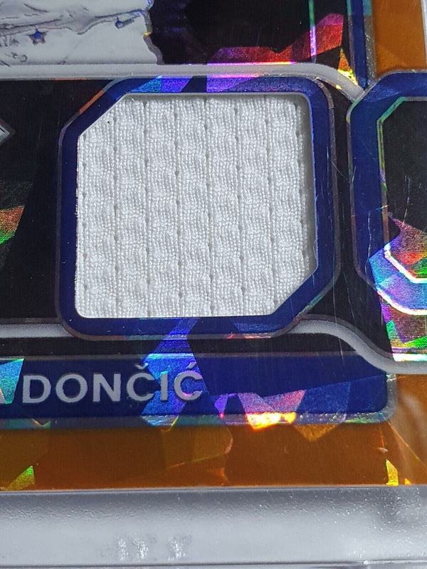 2021 Prizm Luka Doncic #PATCH ORANGE CRACKED ICE Game Worn Jersey - Rare