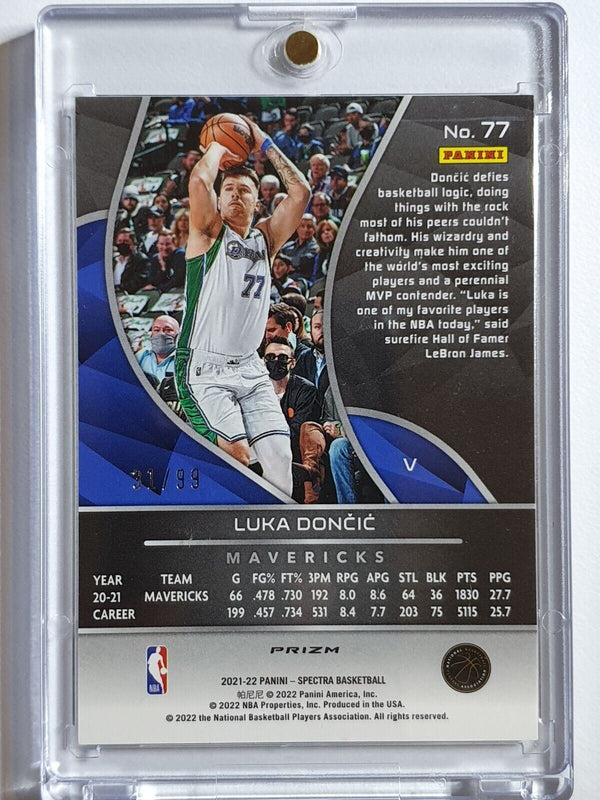 2021 Spectra Luka Doncic #77 CELESTIAL Prizm /99 Variation - Ready to Grade