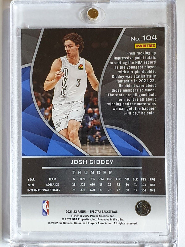 2021 Panini Spectra Josh Giddey Rookie #104 RC - Ready to Grade