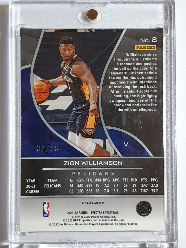 2021 Spectra Zion Williamson #8 CELESTIAL Prizm /99 Variation - Ready to Grade