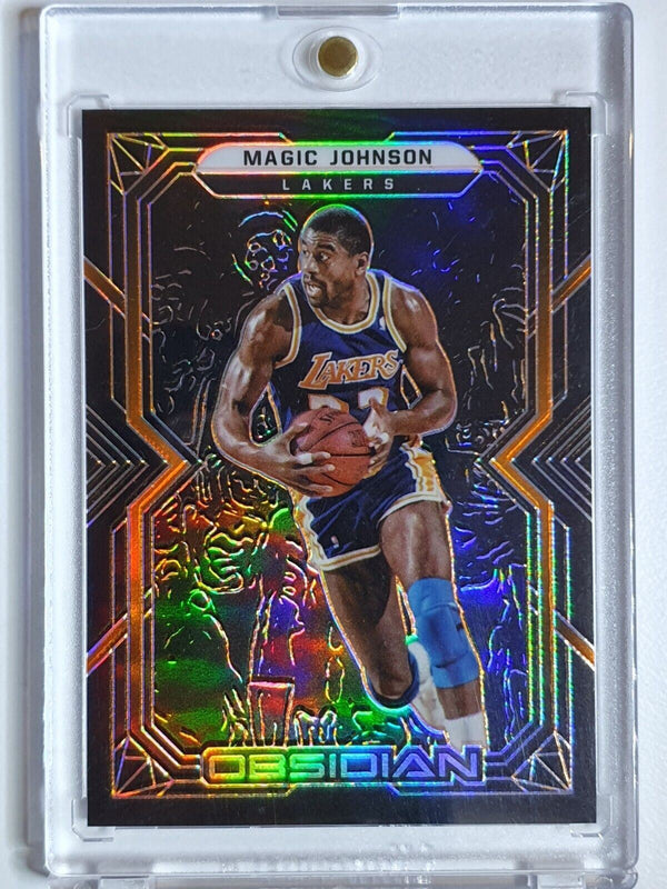 2021 Panini Obsidian Magic Johnson #133 ORANGE /50 HOLO - Ready to Grade