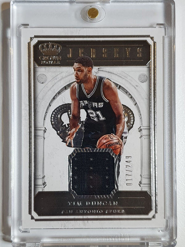 2017 Panini Crown Royale Tim Duncan #PATCH /249 Game Worn Jersey - Rare