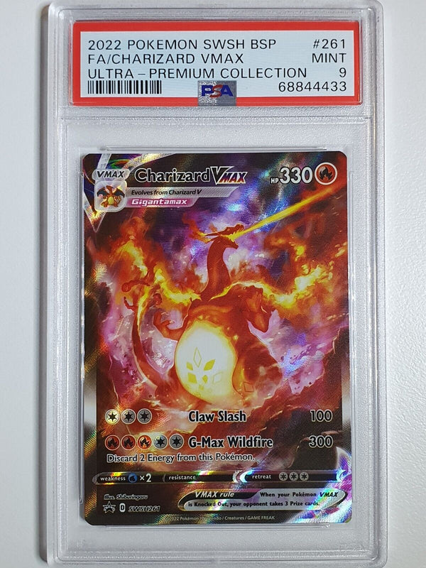 2022 Pokemon Charizard VMAX SWSH261 Full Art Ultra Premium Collection - PSA 9