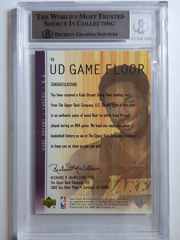 2001 Upper Deck Hardcourt Kobe Bryant #GAME FLOOR - BGS 9 (POP 5)