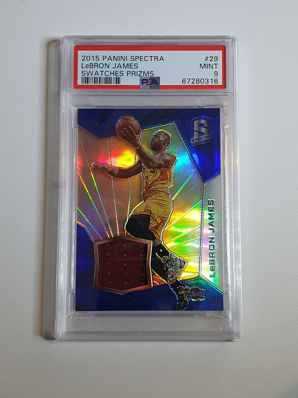 2015 Spectra LeBron James #PATCH BLUE HOLO /49 Jersey - PSA 9 (POP 1)
