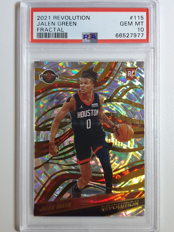 2021 Revolution Jalen Green Rookie #115 FRACTAL Prizm - PSA 10 (POP 7)