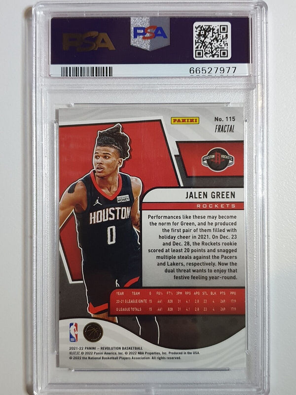 2021 Revolution Jalen Green Rookie #115 FRACTAL Prizm - PSA 10 (POP 7)