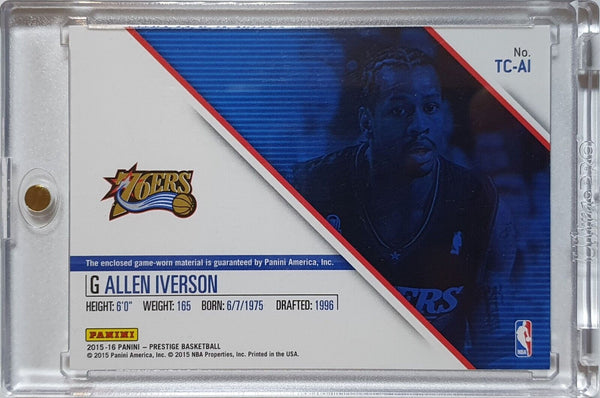 2015 Prestige Allen Iverson #PATCH Game Worn Jersey - Rare