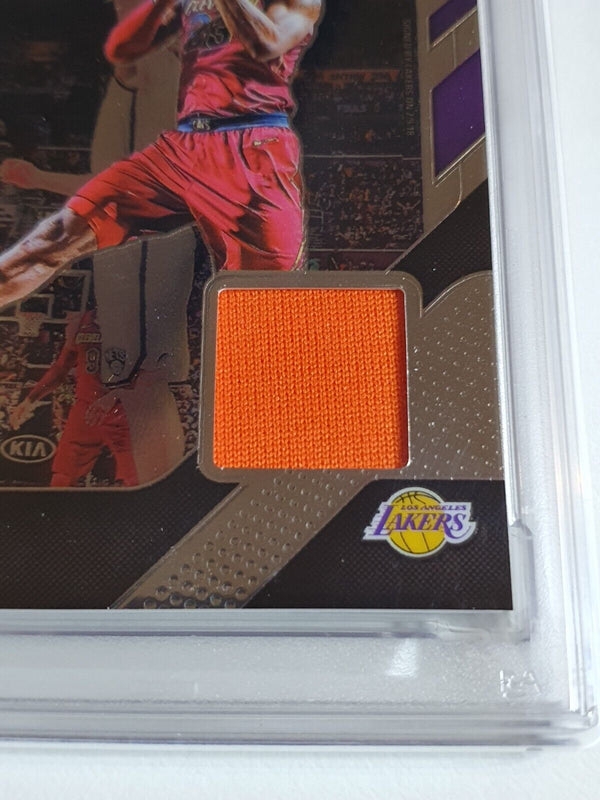 2018 Prizm Lebron James #PATCH Sensational Swatches Game Worn Jersey - PSA 9