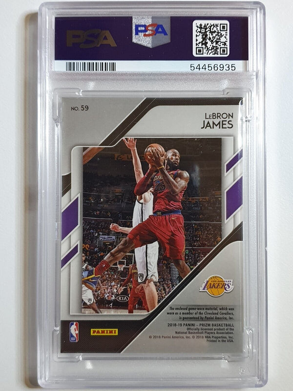 2018 Prizm Lebron James #PATCH Sensational Swatches Game Worn Jersey - PSA 9