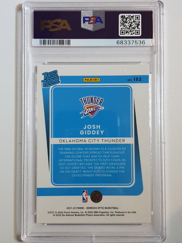 2021 Panini Donruss Optic Josh Giddey Rookie #152 RC - PSA 10 (LOW POP)