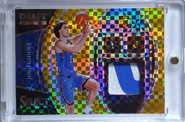 2021 Panini Select Josh Giddey Rookie #PATCH GOLD /10 Holo Jersey RC - Rare