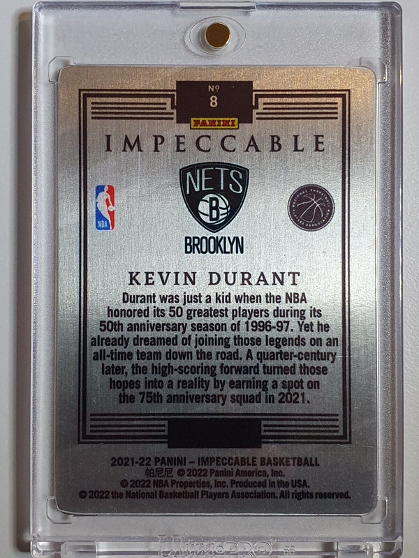 2021 Impeccable Kevin Durant #8 STAINLESS STARS RED - Ready to Grade