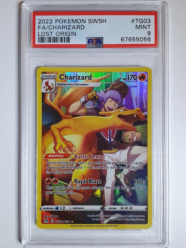 2022 Pokemon Charizard TG03/TG30 Full Art Trainer Gallery Lost Origin - PSA 9