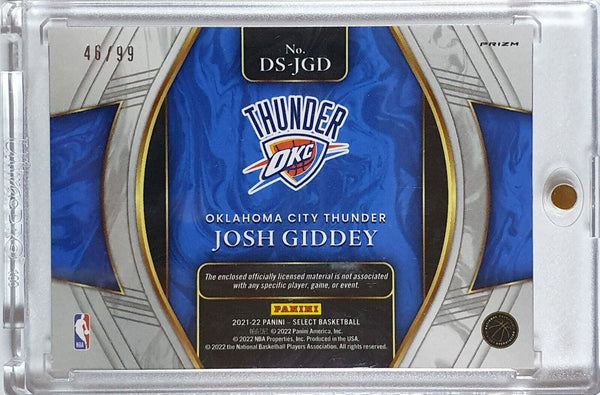 2021 Select Josh Giddey Rookie #PATCH /99 PURPLE Holo Draft Selection - Rare