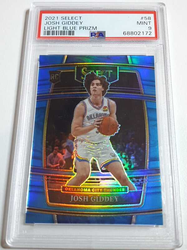 2021 Select Josh Giddey Rookie #58 LIGHT BLUE PRIZM RC - PSA 9 (POP 3)