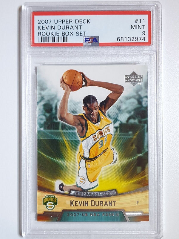 2007 Upper Deck Kevin Durant (KD) RC #11 Rookie Box Set - PSA 9