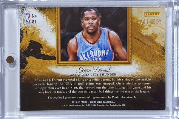 2015 Court Kings Kevin Durant #PATCH Game Worn Jersey /299 - Ready to Grade