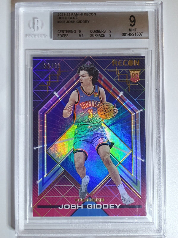 2021 Panini Recon Josh Giddey Rookie #205 BLUE /99 HOLO - BGS 9 (POP 1)