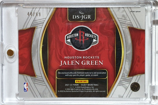 2021 Panini Select Jalen Green Rookie #PATCH /99 PURPLE Draft Jersey - Rare