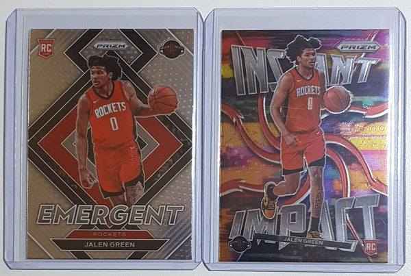 2021 Panini Prizm Jalen Green LOT OF 2 Rookie #15 #25 RC - Ready to Grade